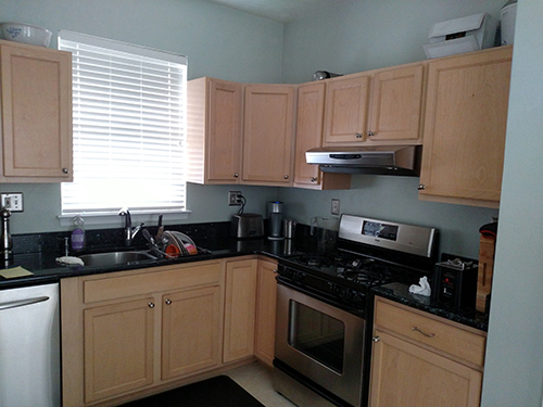 Kitchen counters and cabinets